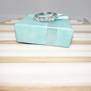 Sterling Silver Moissanite Wedding Band Ring .6ct DEF VVS1